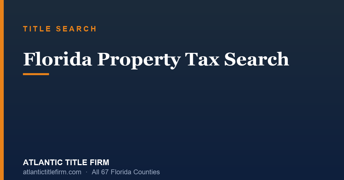 Property Tax Search Florida
